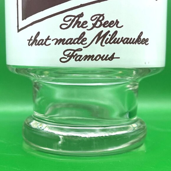 Vintage Schlitz Beer Glass 32oz Footed Tumbler Barware Milwaukee Pedestal Pint - Picture 6 of 9